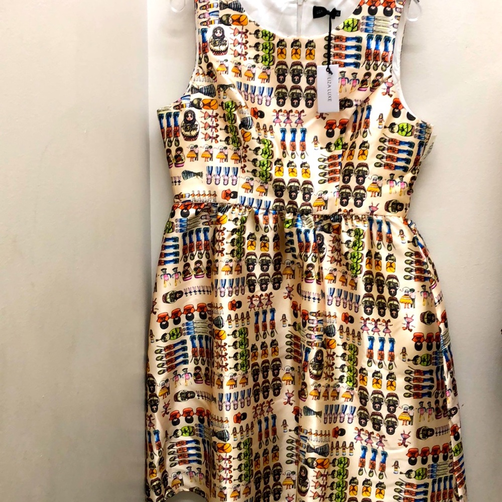 Cream Sleeveless Mini Sundress with Peter Pan Collar
